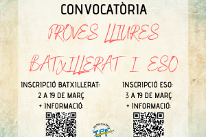 PROVES LLIURES BATX I ESO PROVES LLIURES BATX I ESO